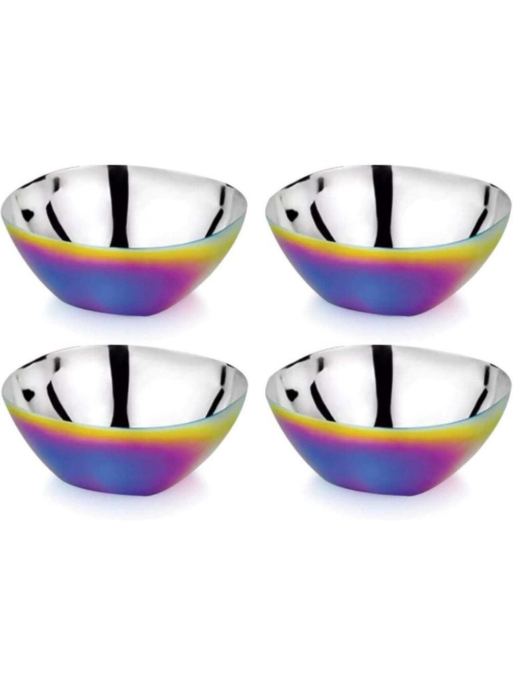 Colorful Stainless Steel Snack Bowls for Kids, 12 oz, Set of 4 - Durable & Fun